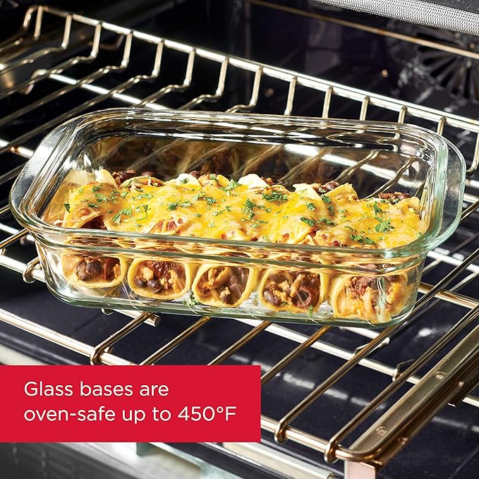 Rubbermaid Brilliance Glass Food Storage Containers, 8 Cup, Set of 2, BPA-Free, Leak-Proof, Clear