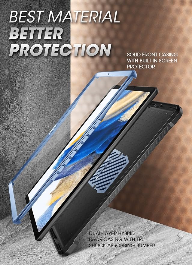 SUPCASE for Galaxy Tab A8 Case with Stand (Unicorn Beetle Pro) [Built-in Screen Protector] Full-Body Rugged Shockproof Heavy Duty Protective Tablet Case for Samsung Galaxy Tab A8 10.5 Inch Black