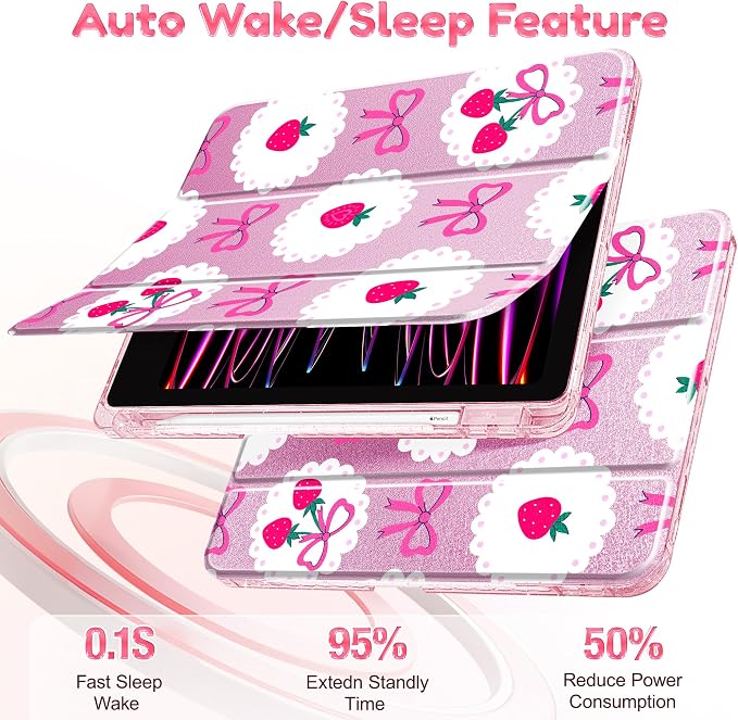 Mektron Sparkly Case for iPad 10.2 inch Glitter Tablet Cases for iPad 9th Gen 2021/8th Gen 2020/7th Gen 2019 Cover with Shiny Clear Back Shell Foldable Bling Smart Cover Blue Floral
