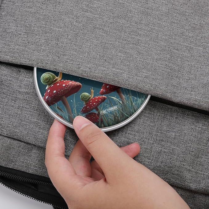 Moon Mushroom Snails Printed Wireless Charger Portable Charging Pad | LightweightAll Smartphone