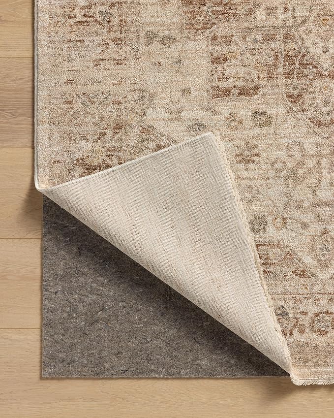 Loloi Magnolia Home by Joanna Gaines Junie Collection JUE-04 Natural/Clay 9'-6" x 9'-6", .38" Pile Height, Round Area Rug