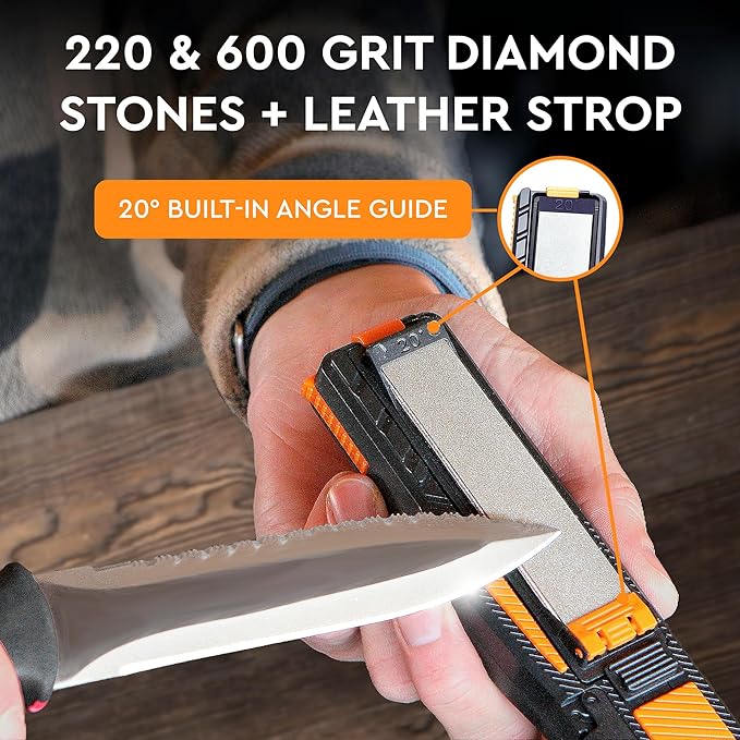 Orange Ninja Pocket Field Knife Sharpener – Portable 6-in-1 Sharpening Kit