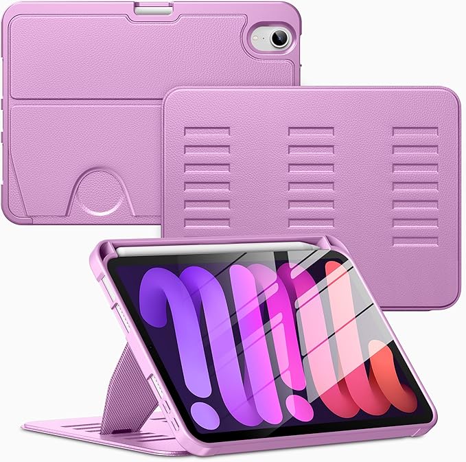 VIKESI Case for iPad mini 7 (A17 Pro) and iPad mini 6Multiple Angles Magnetic Stand CoverShockproof Soft BackPencil Holderand Auto Sleep/WakeBlack