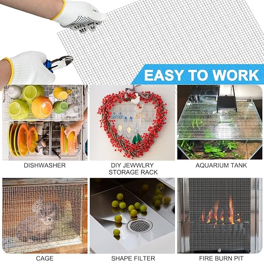 Valchoose 1 Piece Metal Woven Mesh Screen 14.6 X 11.4 in, 4.5mm Hole 5 Mesh