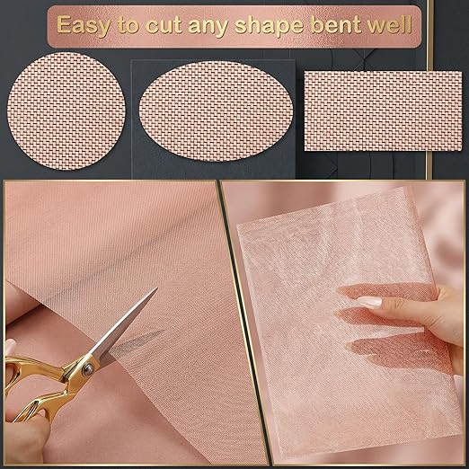Therwen 36 Inch x 20 ft Copper Mesh Screen 99.9% Pure Copper 40 Mesh Roll Wire