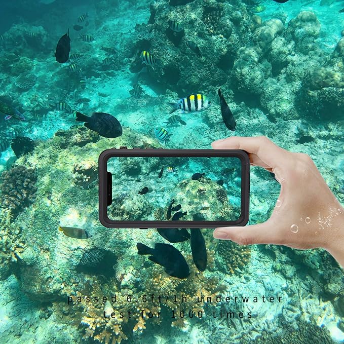 Lanhiem for iPhone 11 Case IP68 Waterproof Dustproof Case with Built-in Screen Protector Heavy Duty Full Body Protective Clear Back Phone Cover for iPhone 11 (Black)