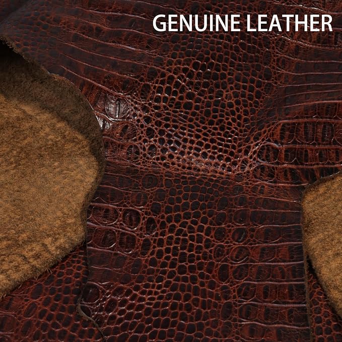 Gexmil Leather Case for iPad Pro 13 Inch M5/M4 2025/2024Crocodile Brown | Genuine Leather Cover with Magnetic ClosureSmart Folio Auto Sleep/WakeProtective ShockproofAdjustable Stand