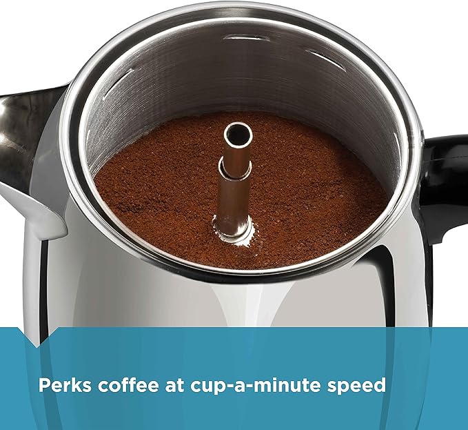 Farberware 4-Cup Stainless Steel Coffee Percolator, Automatic Keep Warm