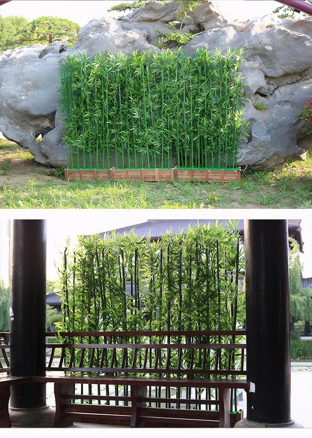 16-Pack 4ft Artificial Privacy Fence | Faux Plant with Realistic Silk Leaves for Indoor Decor & Outdoor Garden – UV-Protected, Waterproof Tall Screen Set