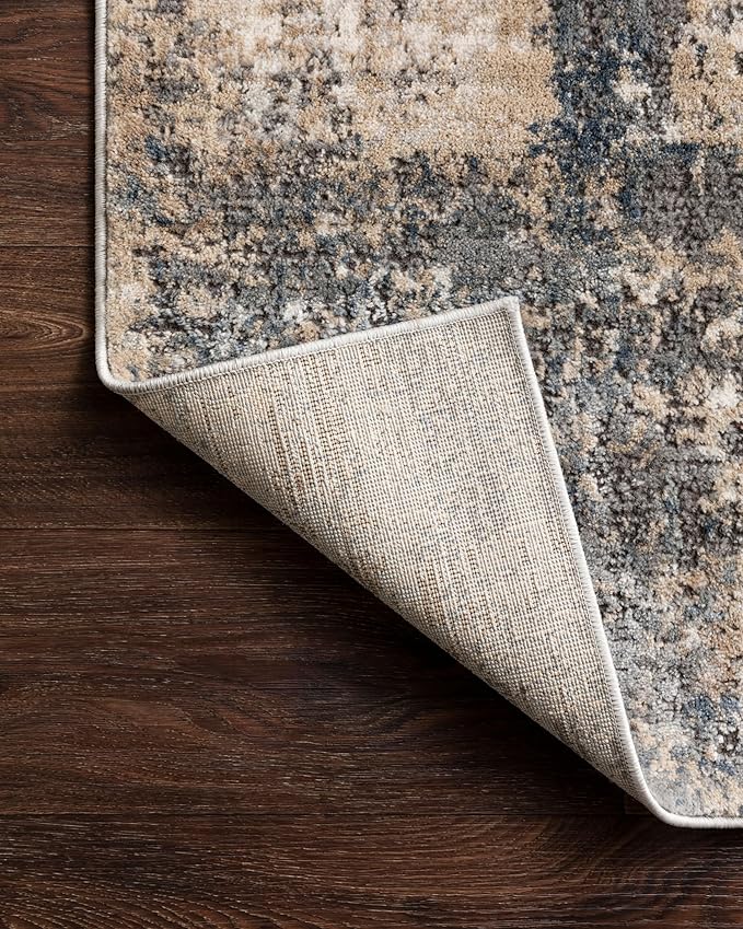 Loloi Teagan Collection TEA-08 Ivory/Mist 7'-11" x 10'-6" Area Rug, Large, Soft Neutral Rug, High-Traffic for Living Room, Bedroom, Home Office, Dining Area