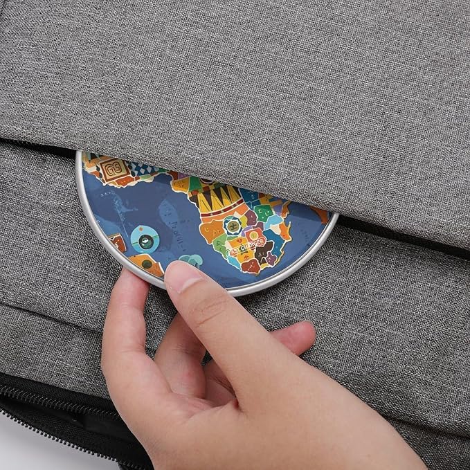 African Map Ethnic Pattern Wireless Charger Aluminum Alloy Frame 10W Fast Charging Pad with Indicator Light 6mm Thin &amp Portable Wireless Charging Pad for Travel Home Office Desk