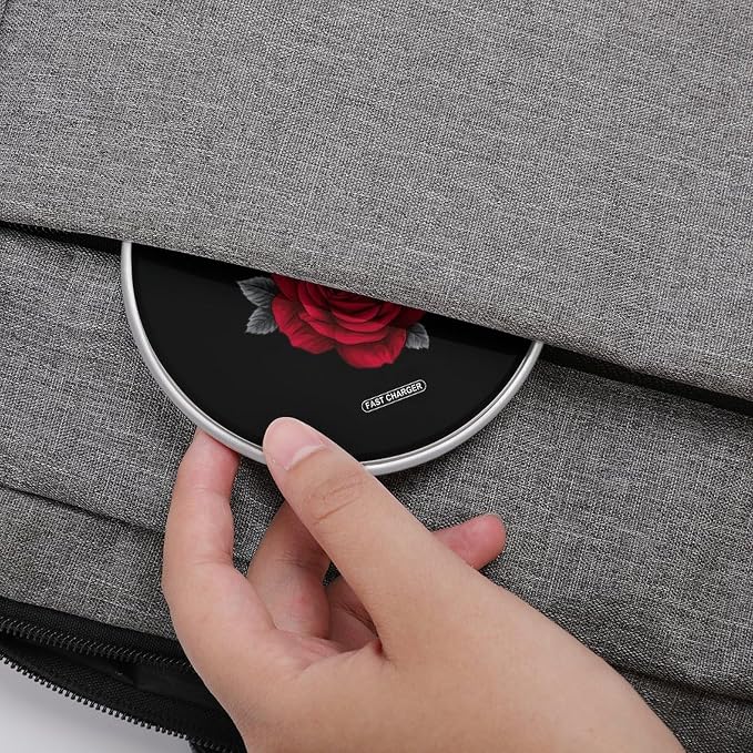 Gothic Moth Skull Rose Wireless Charger SlimWireless Charging Pad Anti-Slip Charger Mat for Men Women