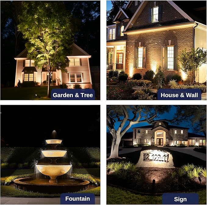 Low Voltage Spotlight LED - 12V Outdoor Light Fixture Weather Proof, Brass Landscape Lights Bullet, Hardwired Coastal Bronze for Flag Sign Without Bulbs (10 Pack)