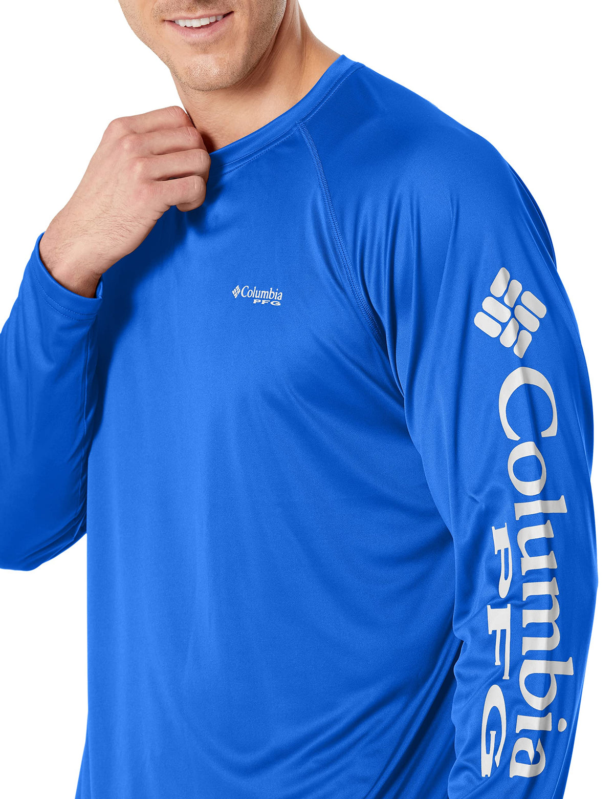 Columbia Men's Terminal Tackle Long Sleeve Shirt, Tanzanite/White Logo, 2X Tall