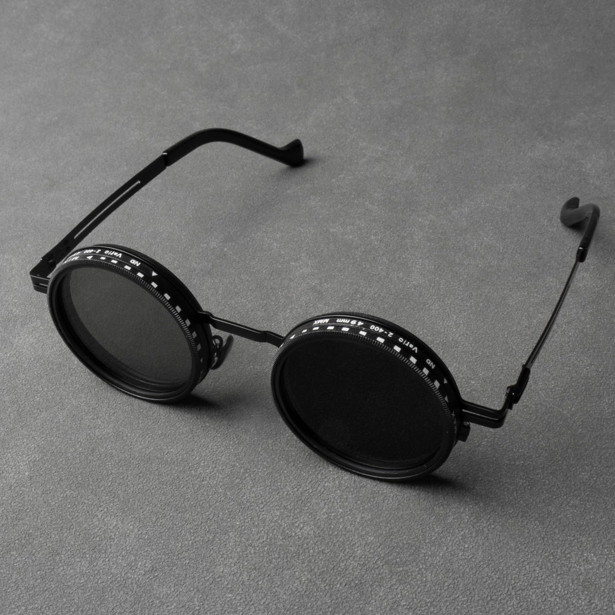 Adjustable Tint Sunglasses, 1-9 Gears Steampunk Retro Metal Round Polarized Glasses with ND Filter Lenses
