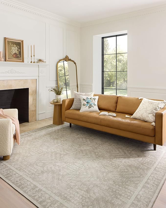 Loloi Rifle Paper Co. Maison Collection MAO-02 Bough Natural 5'-0" x 7'-6", .19" Pile Height, Area Rug