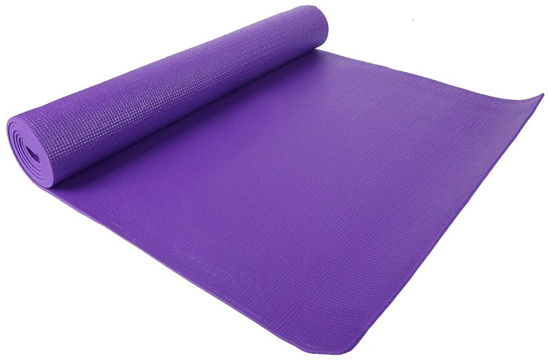 Fitvids 1/4-Inch High Density Thick Non Slip Yoga Mat with Knee Pad and Carrying Strap for Workout, Pilates, Gym Home Exercise, Purple