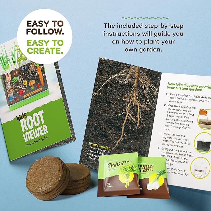 Dan&Darci Root Viewer Kit for Kids - Grow Your Own Plant for Boys & Girls Easter Gifts - Science STEM Toy & Craft Growing Kits for Ages 4-8 Birthday Gifts for Boy, Girl 4, 5, 6, 7, 8, Year Old