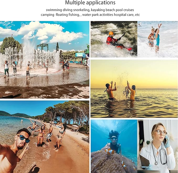 wellhouse Waterproof Phone Pouch, Waterproof Phone Case for iPhone 16 15 14 13 12 Pro Max XS Samsung, IPX8 3D Cellphone Dry Bag Beach Essentials (1 Pack - Light Blue7.0, 7 inch)