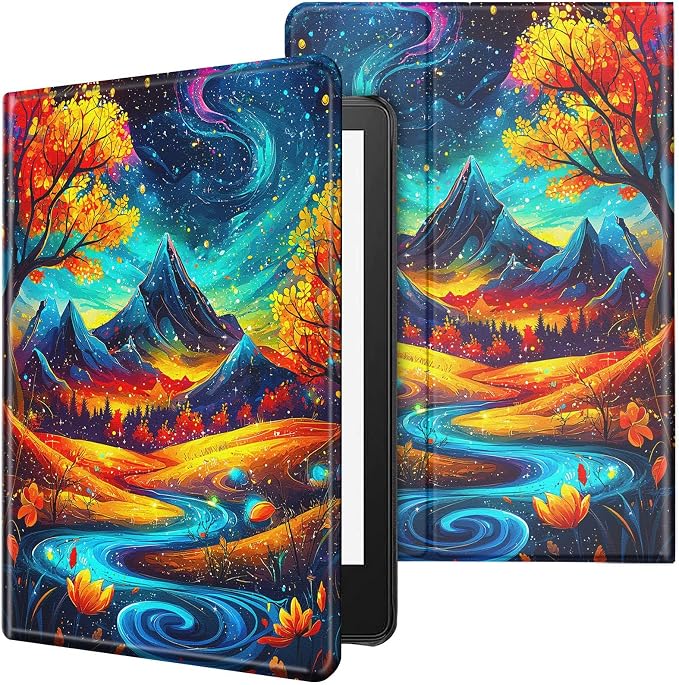 Case for All-New Kindle Paperwhite 12th Generation 7 inch 2024 &amp Kindle Colorsoft Signature Edition 2024 Lightweight Protective PU Leather Smart Stand Cover with Auto Wake Sleep - a Beautiful Gala