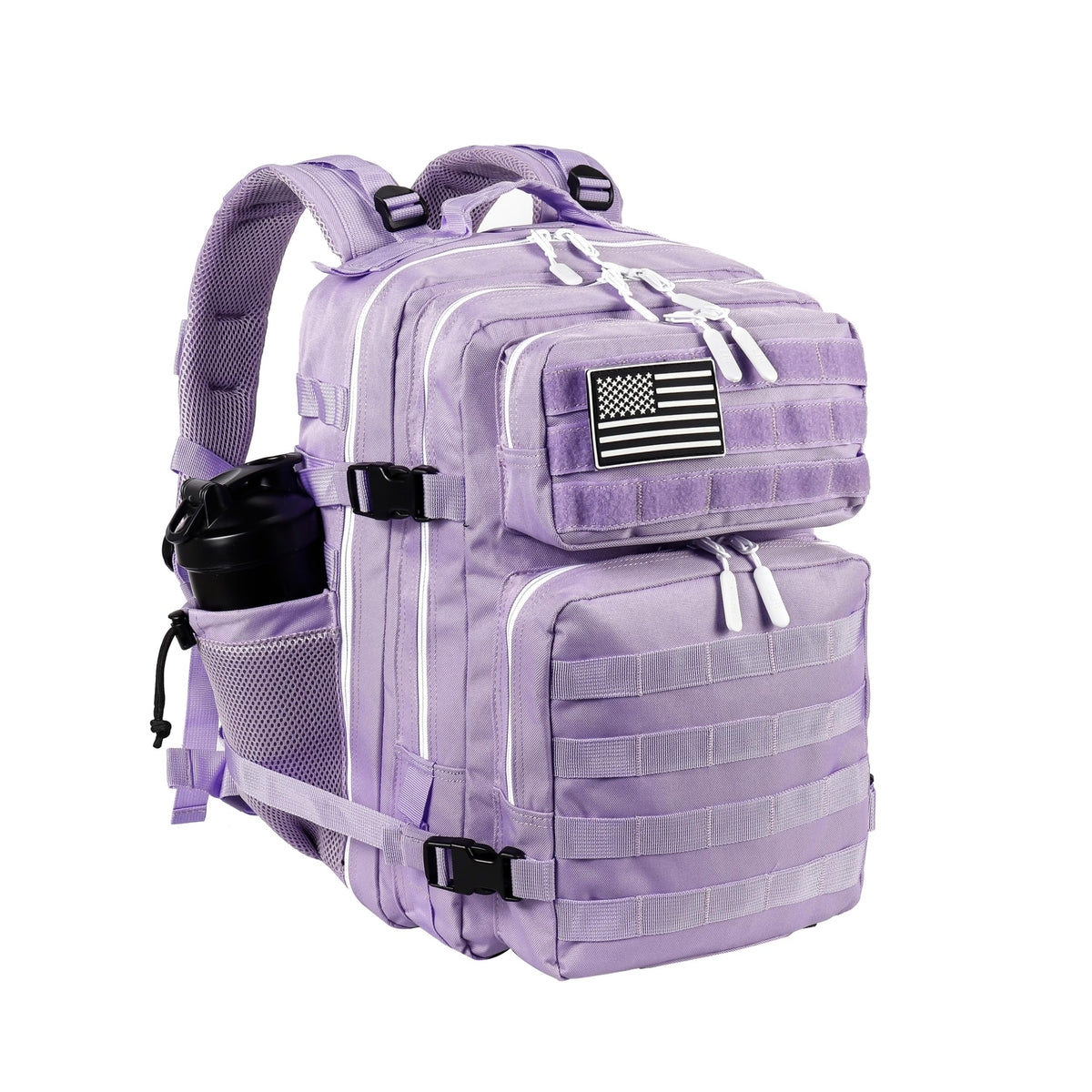 LHI Tactical Military Backpack for Men and Women 25L Army Assault Pack Bag Large Rucksack with Molle System-light purple