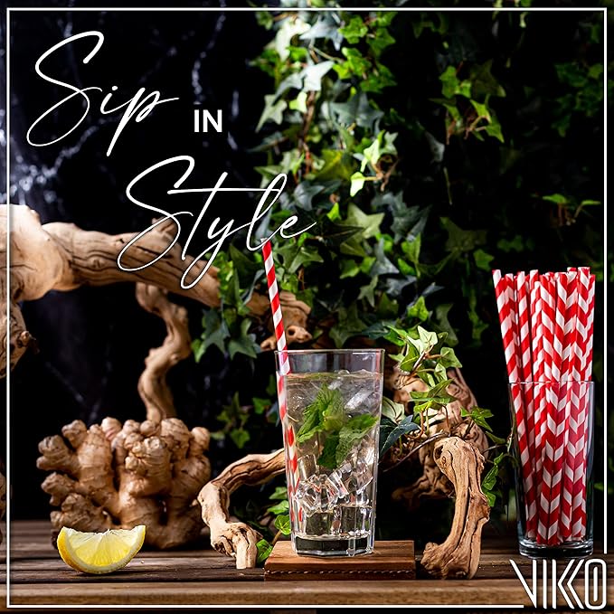 Vikko Drinking Glasses, 11 Ounce Large Glass Cups, Durable Glasses Set of 12, Stackable Water Glass, Highball Heavy Base Tumblers, Dishwasher Safe