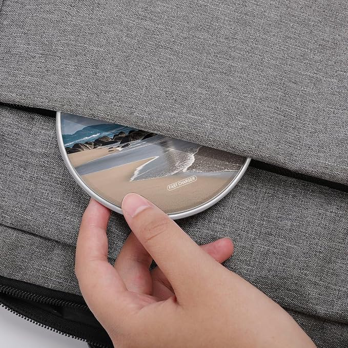 Sea Lighthouse Sandbeach Wireless Charger with USB CableAluminum Alloy Frame 10W Max Compatible Fast Wireless Charging Pad- 3.2ft Cable Included for Travel Home Office Desk