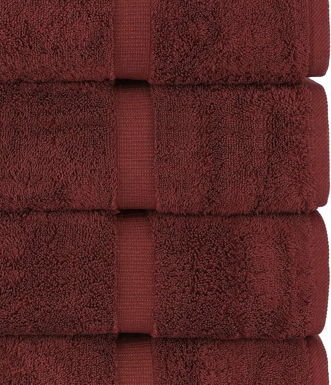 Chakir Turkish Linens | Hotel & Spa Quality 100% Cotton Premium Turkish Towels | Soft & Absorbent (8-Piece Towel Sets, Cranberry)