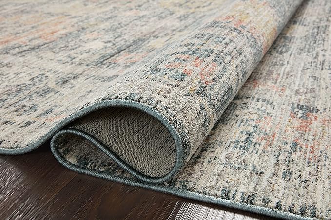 Loloi Magnolia Home by Joanna Gaines Millie Collection MIE-01 Blue/Multi 7'-10" x 10', .25" Pile Height, Area Rug