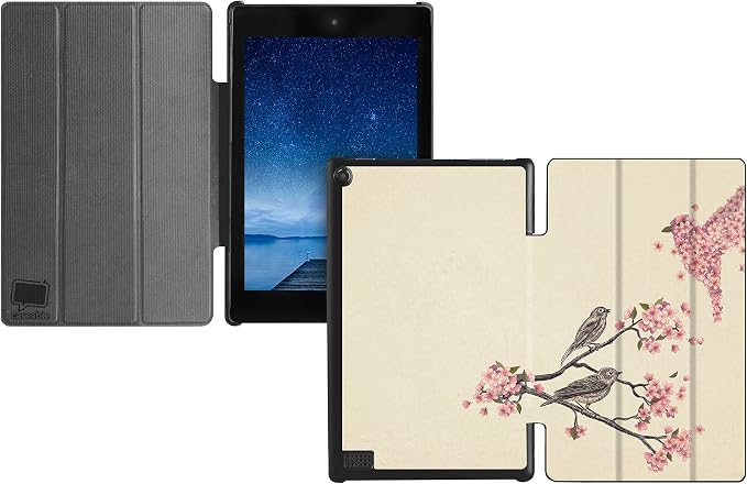 caseable Fire Tablet Cover with Blossom Bird Design