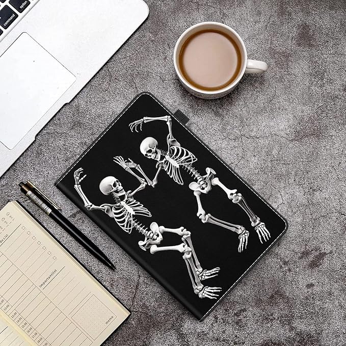 Case Cover for Amazon All-New Kindle Fire 7 Tablet (2022 Release-12th Generation) Latest Model 7 Slim Folding Stand Cover with Auto Wake/Sleep Dancing Skeleton in Mexican Costume