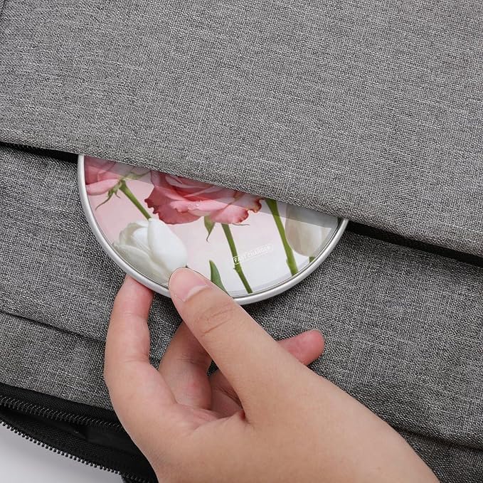 Pink White Flower Wireless Charger with Aluminum Alloy Frame Qi Certified Fast Wireless Charging Pad 10W Charging Station Portable Phone Charger for All Wireless Charging Phone