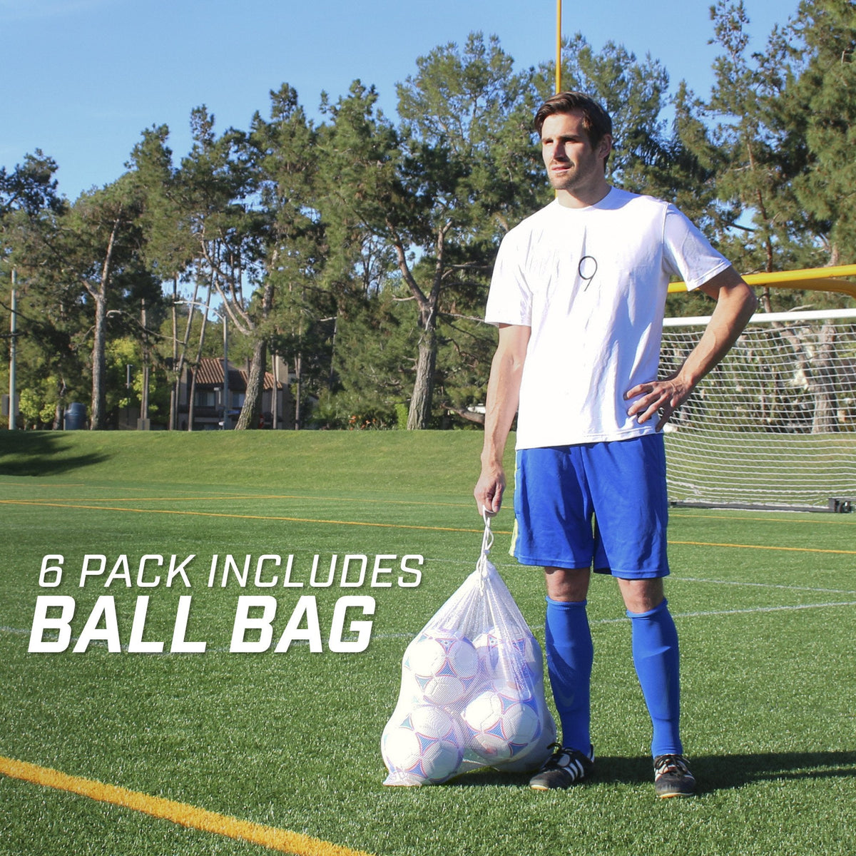 GoSports Premier Soccer Ball with Premium Pump 6 Pack, Size 3