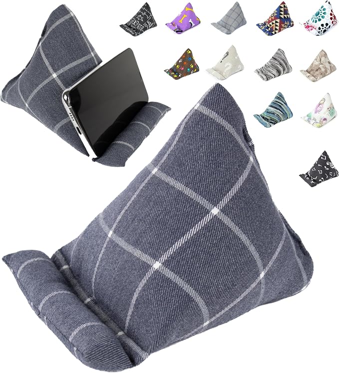 Handmade Phone Pillow Holder - The Wedge Mobile Device Stand - Fabric Phone Stand for All iPhones All Smartphones! 7 x 6.1 x 5.5 Inches (ABC)
