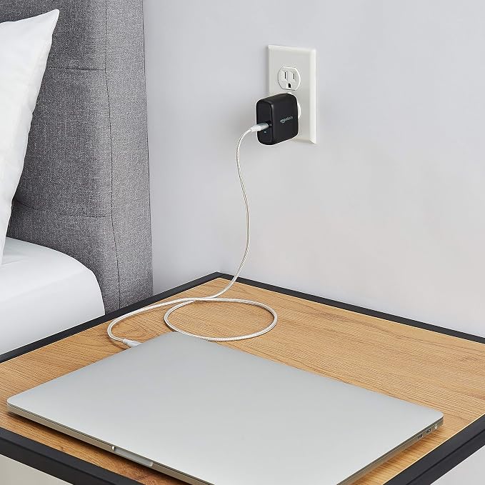 Amazon Basics 68W Two-Port GaN Wall Charger with 1 USB-C (60W) &amp 1 USB-A Ports (18W) with PD for Laptops Tablets &amp Phones (iPhone 16/15/14/13/12/11/X iPad MacPro Samsung More) Non-PPS B