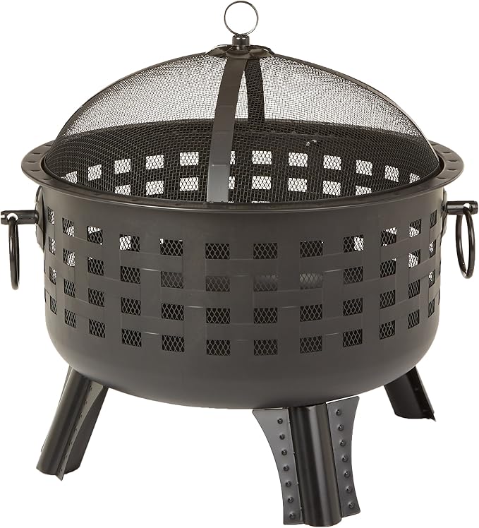 Amazon Basics 27 inch Steel Round Lattice Fire Pit
