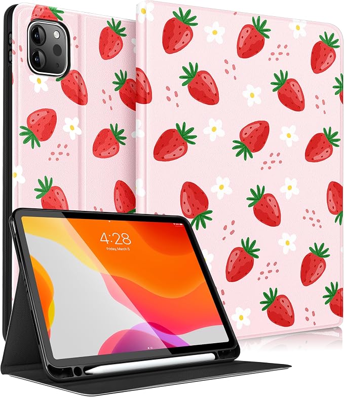 Uppuppy for iPad Pro 12.9 Case Kids Folio PU Leather Cover with Apple Pencil Holder Auto Sleep/Wake Adjustable Angles for iPad Pro 12.9 6th/5th/4th/3rd Gen Sun Moon Black