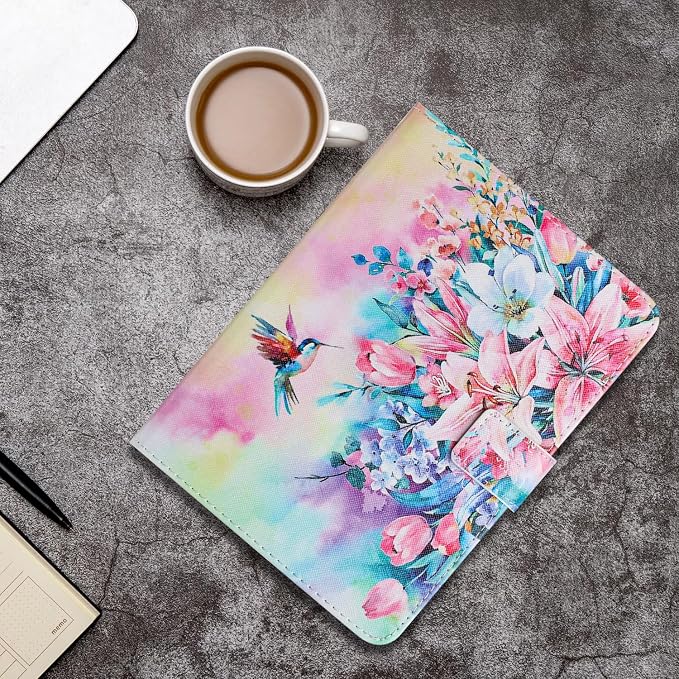 Case for iPad mini 7 A17 Pro &amp iPad mini 6 (2024/2021) Built-in Pencil Holder Premium PU Leather Folio Stand Smart Protective Cover Multi-Viewing Angles and Auto Wake/Sleep - Beach