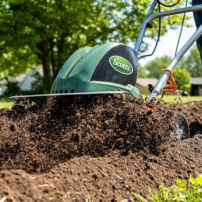 Scotts Outdoor Power Tools TC70135SS Garden Tiller, 16-Inch, 13.5-Amp, Green