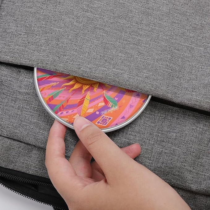 Retro Boho Sun Wireless Charger with USB CableAluminum Alloy Frame 10W Max Compatible Fast Wireless Charging Pad- 3.2ft Cable Included for Travel Home Office Desk