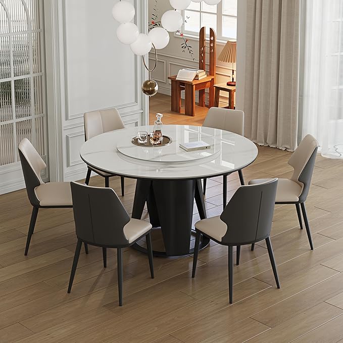 Dining Chairs Set of 2, Modern Faux Leather Dining Black Legs for Living Kitchen Dining Room