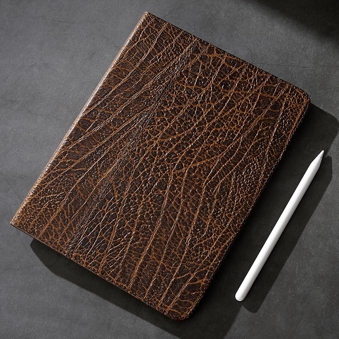 Gexmil Case for iPad mini 7.9 Inch5th/4th Generation(2019/2015) Genuine Leather Cover with Pencil HolderCowhide Folio Cover Auto Sleep/WakeAnti-FingerprintBuffalo Pattern