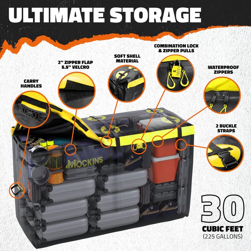 Mockins 30 Cu Ft Trailer Hitch Cargo Carrier Bag for Road Trips & Camping