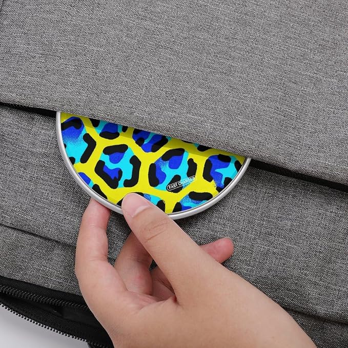 Blue Leopard Stripe Wireless Charger Fast Charging Pad | Anti-Slip Qi Certified Wireless Charging Pad for All Phones with Wireless Charging Function for Home Office Travel