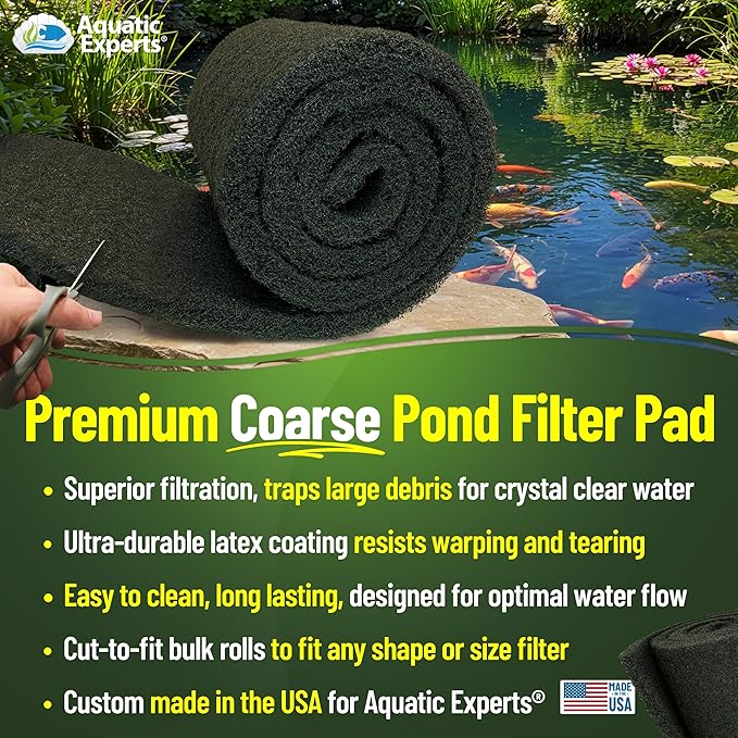 Aquatic Experts Classic Koi Pond Filter Pad COARSE – Bulk Roll Pond Filter Media