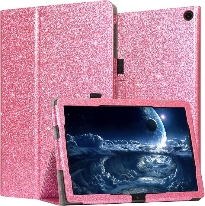 Case for T-Mobile Revvl Tab 2 Tablet - Folio Premium PU Leather Protective Stand Cover with Auto Sleep/Wake Almond Blossom