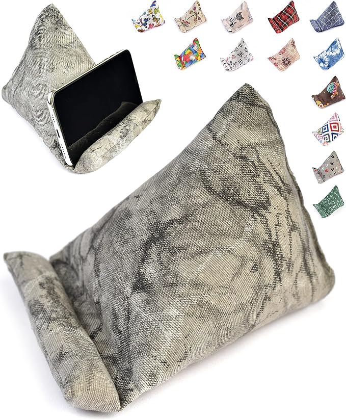 Handmade Phone Pillow Holder - The Wedge Mobile Device Stand - Fabric Phone Stand for All iPhones All Smartphones! 7 x 6.1 x 5.5 Inches (ABC)
