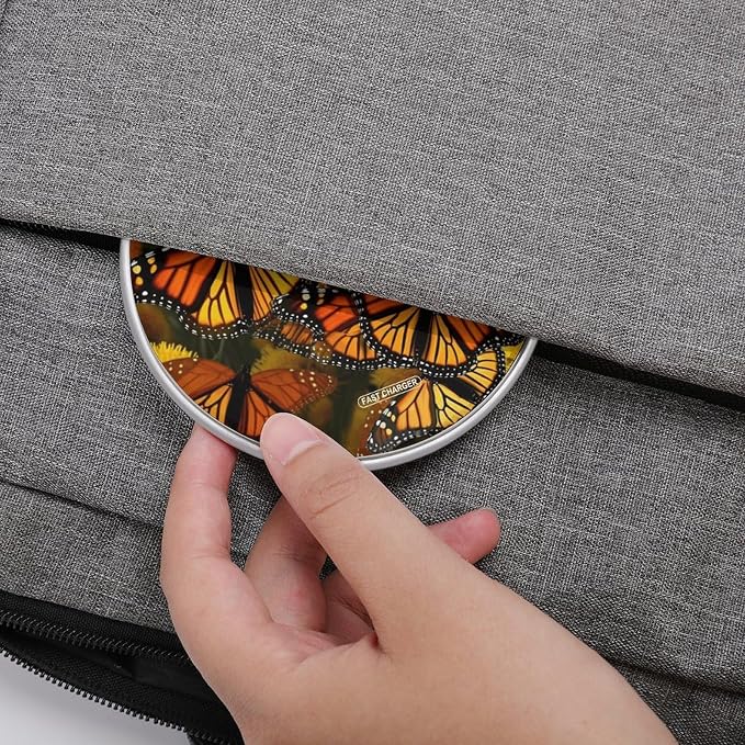Monarch Butterflie Wireless Charger Fast Charging Pad | Anti-Slip Qi Certified Wireless Charging Pad for All Phones with Wireless Charging Function for Home Office Travel
