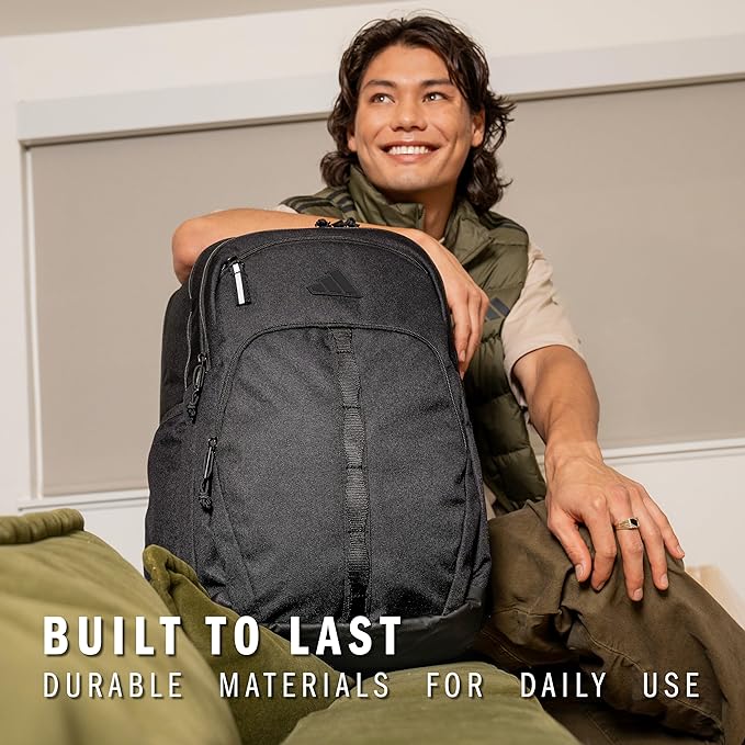 adidas Prime Backpack for Work, Travel Bag for Women and Men with Padded Compartment for Laptop