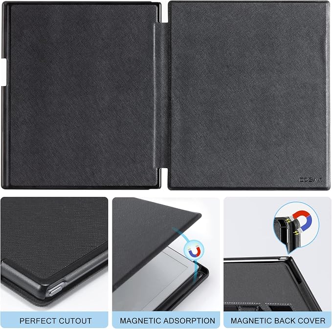 CoBak Stand Case for Remarkable 2 Paper Tablet 2020 10.3 with Hand Strap | Lightweight and Hard Back Shell Protective Book Folio Cover with 2 Kickstand Stand Angles and Pen Holder Features Black